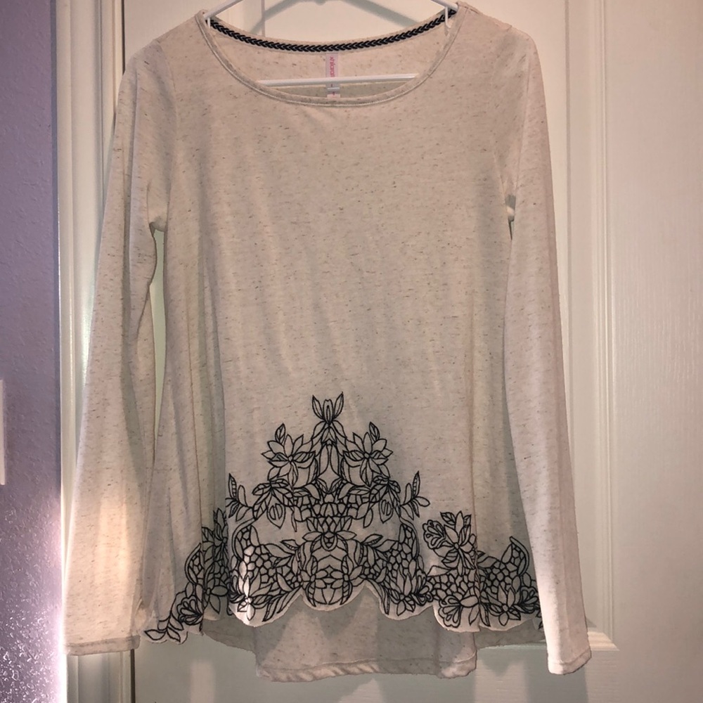 Long Sleeve Embroidered Top